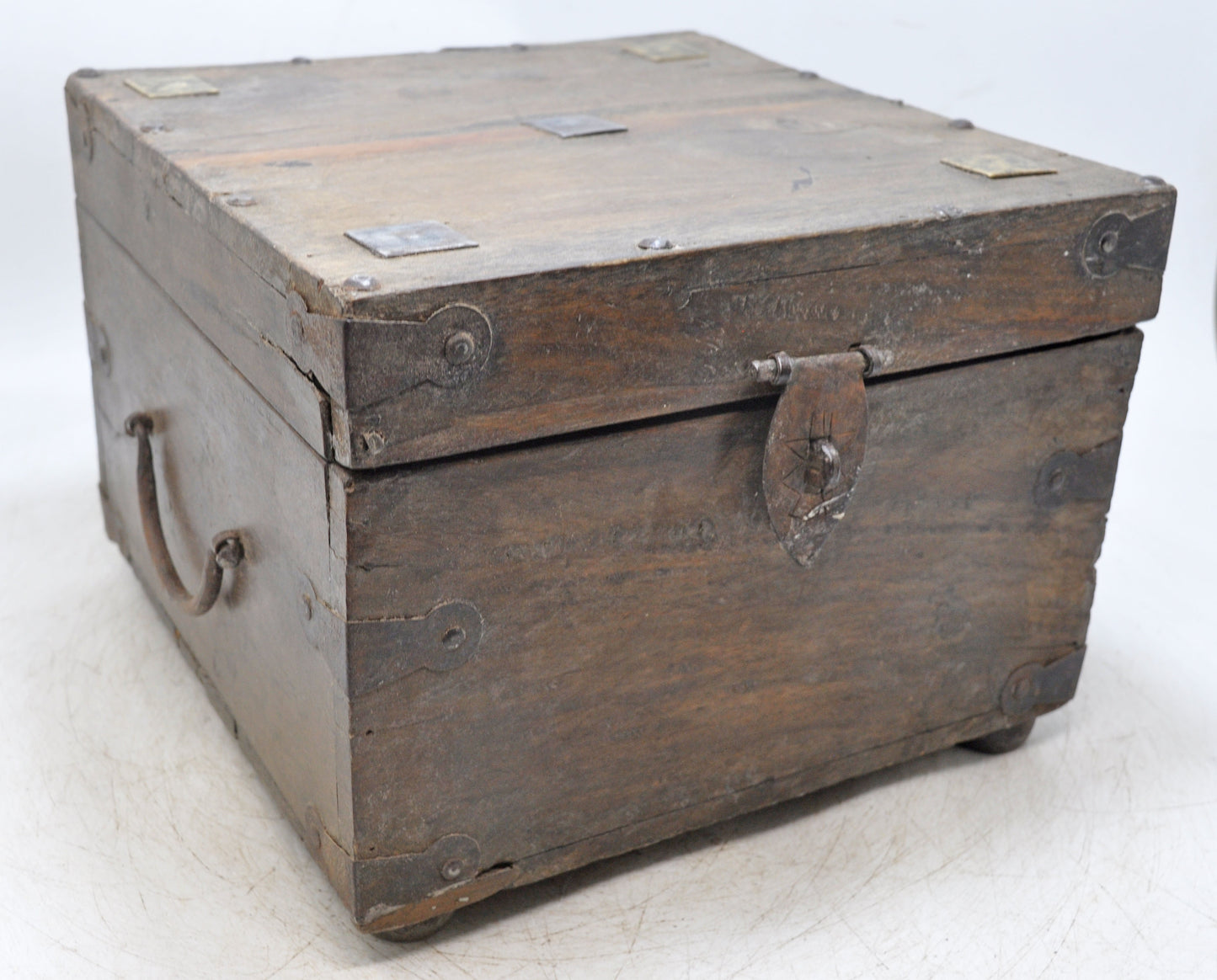 Vintage Wooden Square Storage Chest Box Original Old Hand Crafted