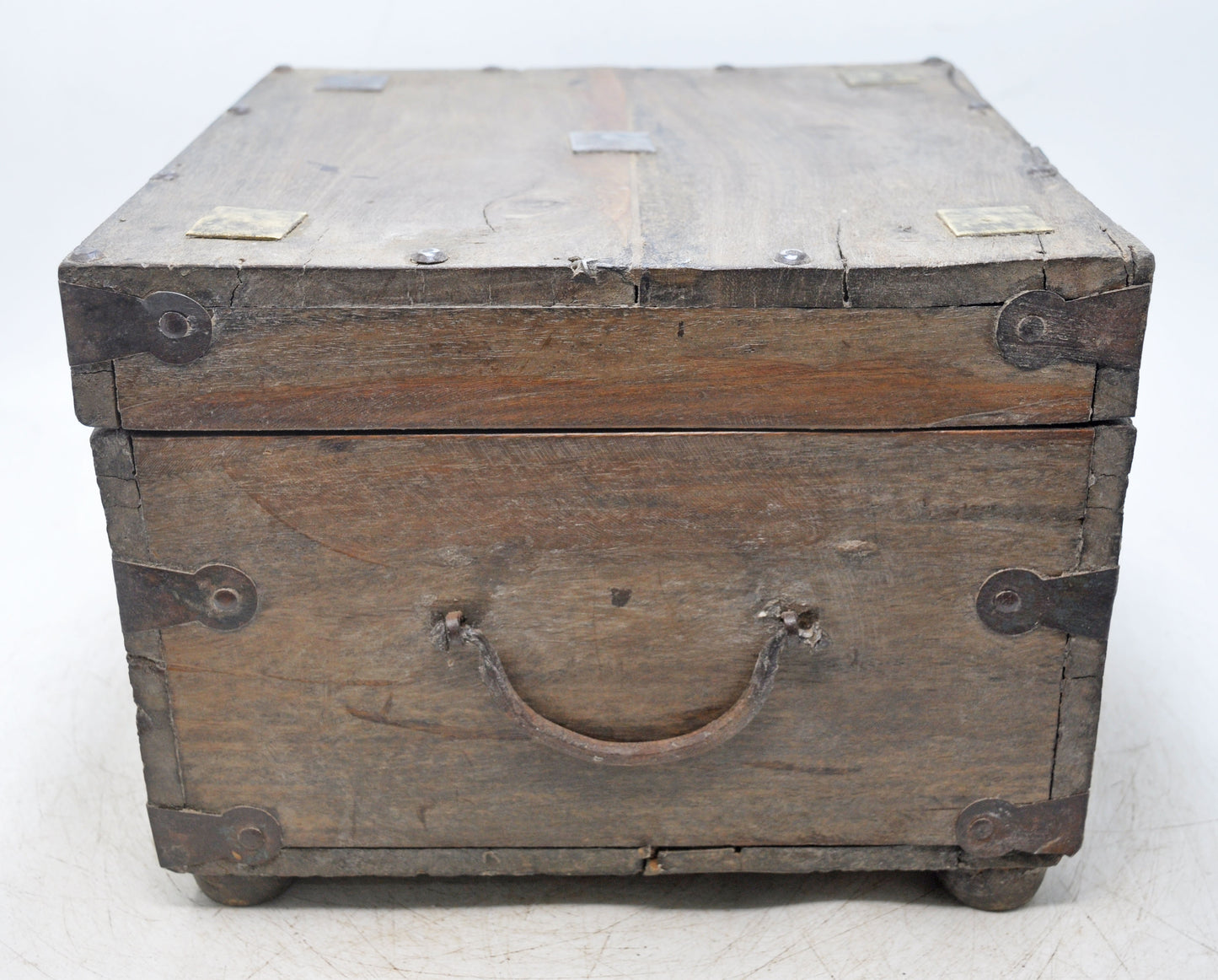Vintage Wooden Square Storage Chest Box Original Old Hand Crafted