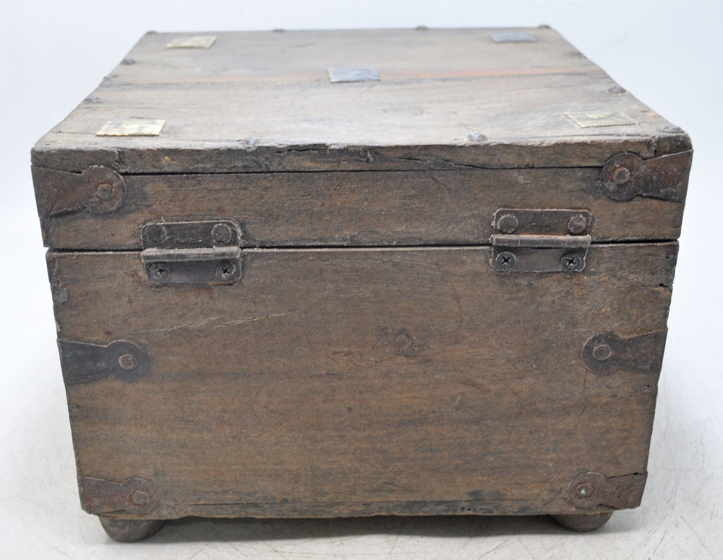Vintage Wooden Square Storage Chest Box Original Old Hand Crafted