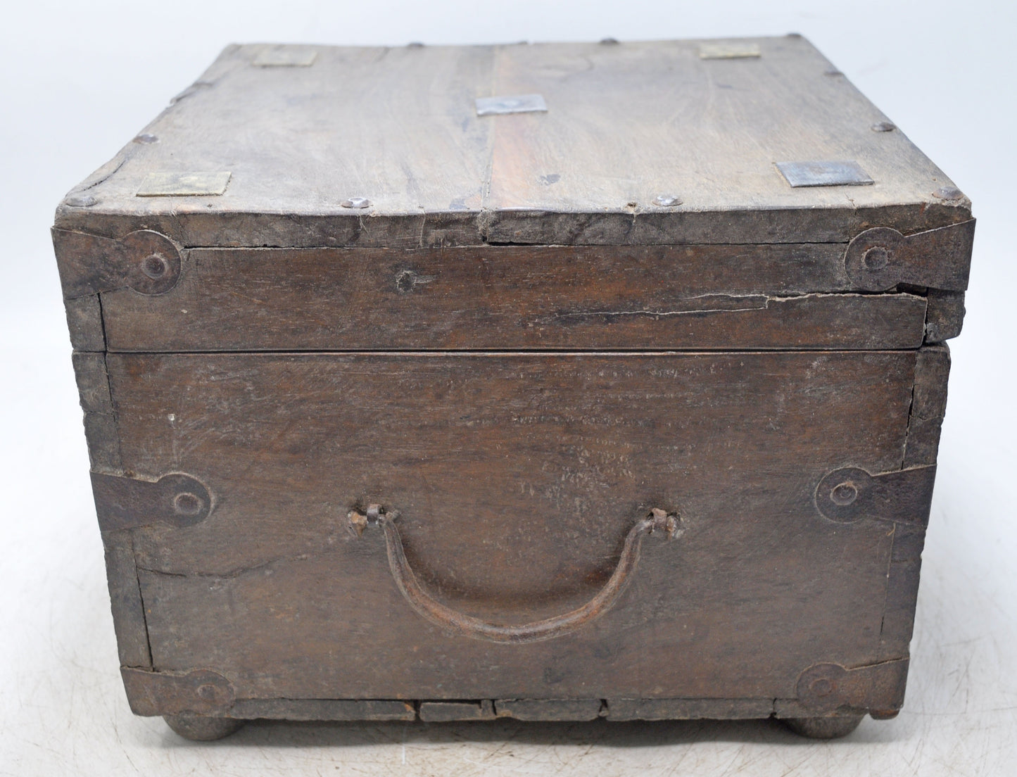Vintage Wooden Square Storage Chest Box Original Old Hand Crafted