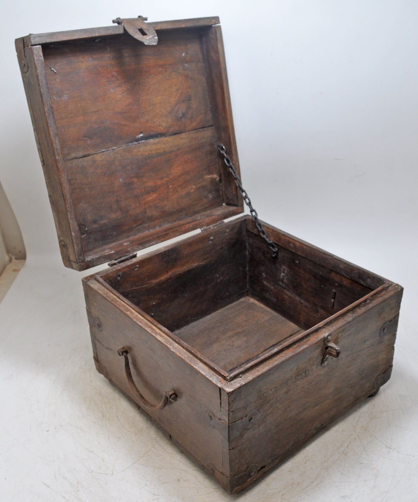 Vintage Wooden Square Storage Chest Box Original Old Hand Crafted