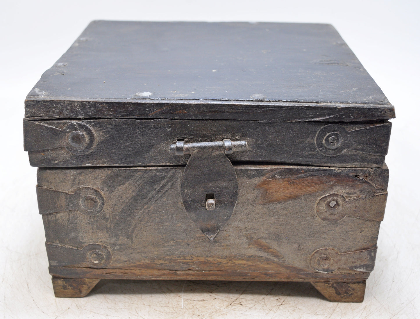 Vintage Wooden Square Storage Chest Box Original Old Hand Crafted