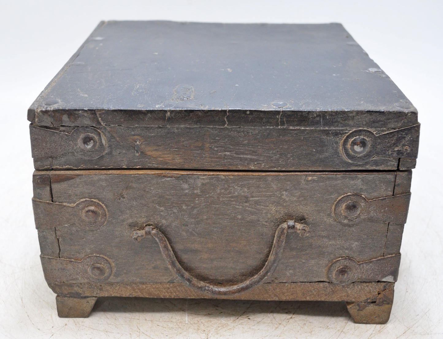 Vintage Wooden Square Storage Chest Box Original Old Hand Crafted