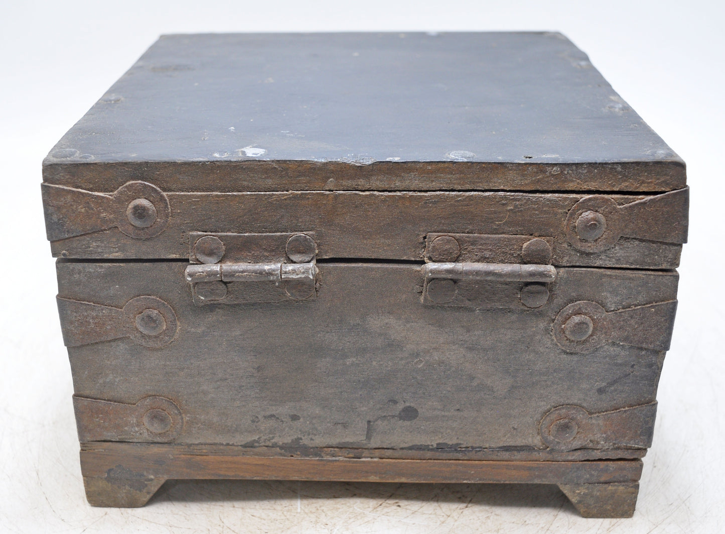 Vintage Wooden Square Storage Chest Box Original Old Hand Crafted