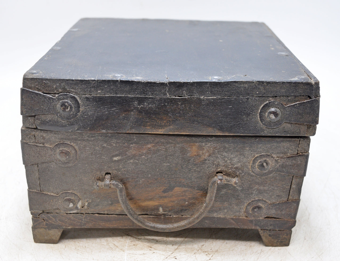 Vintage Wooden Square Storage Chest Box Original Old Hand Crafted