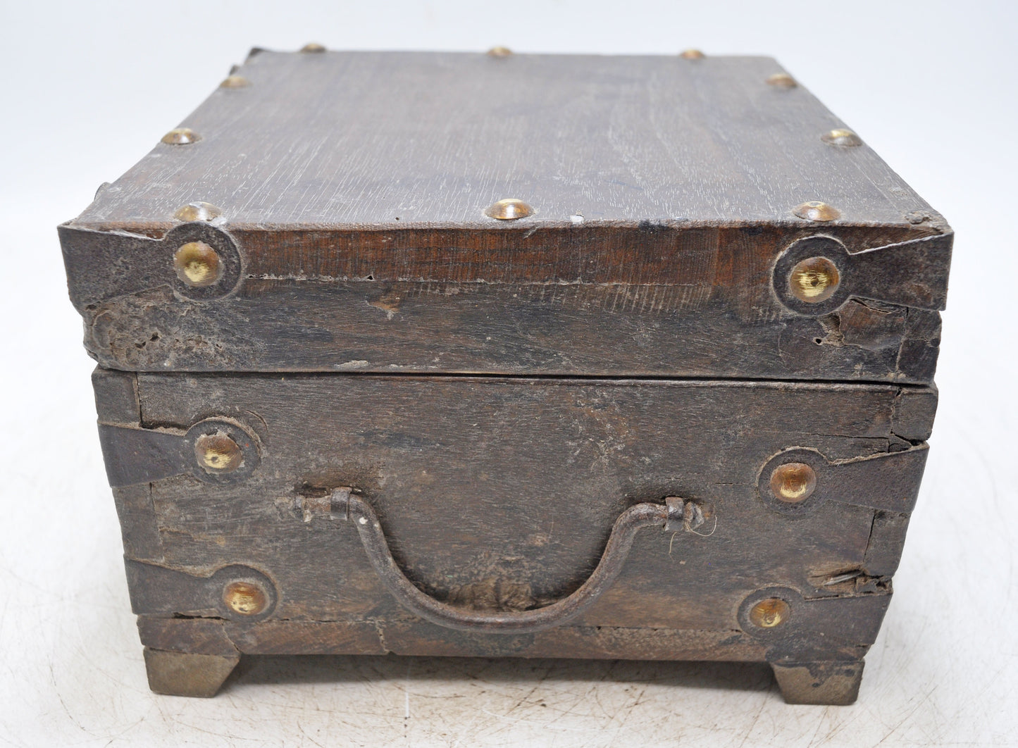 Vintage Wooden Square Storage Chest Box Original Old Hand Crafted