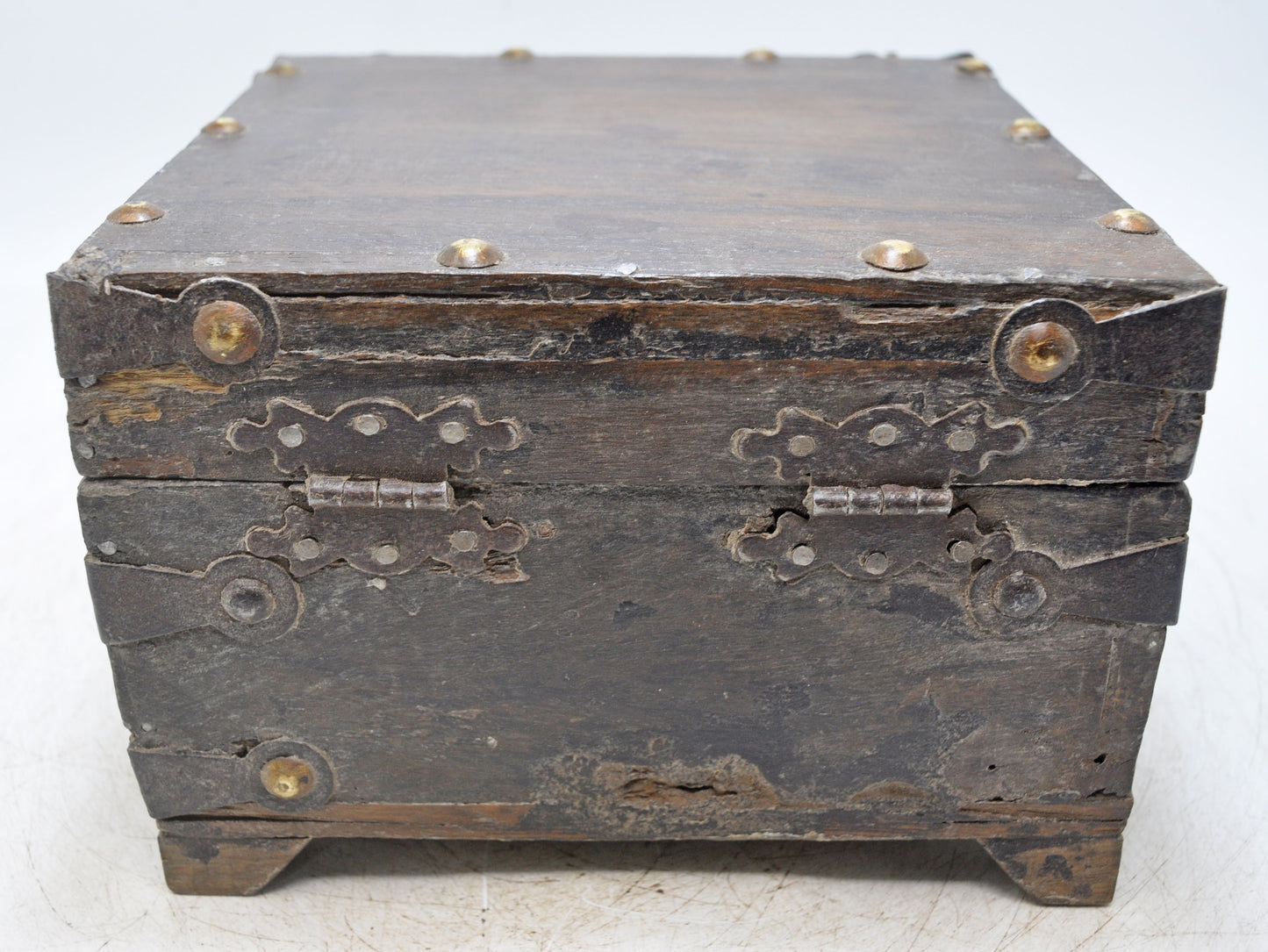 Vintage Wooden Square Storage Chest Box Original Old Hand Crafted