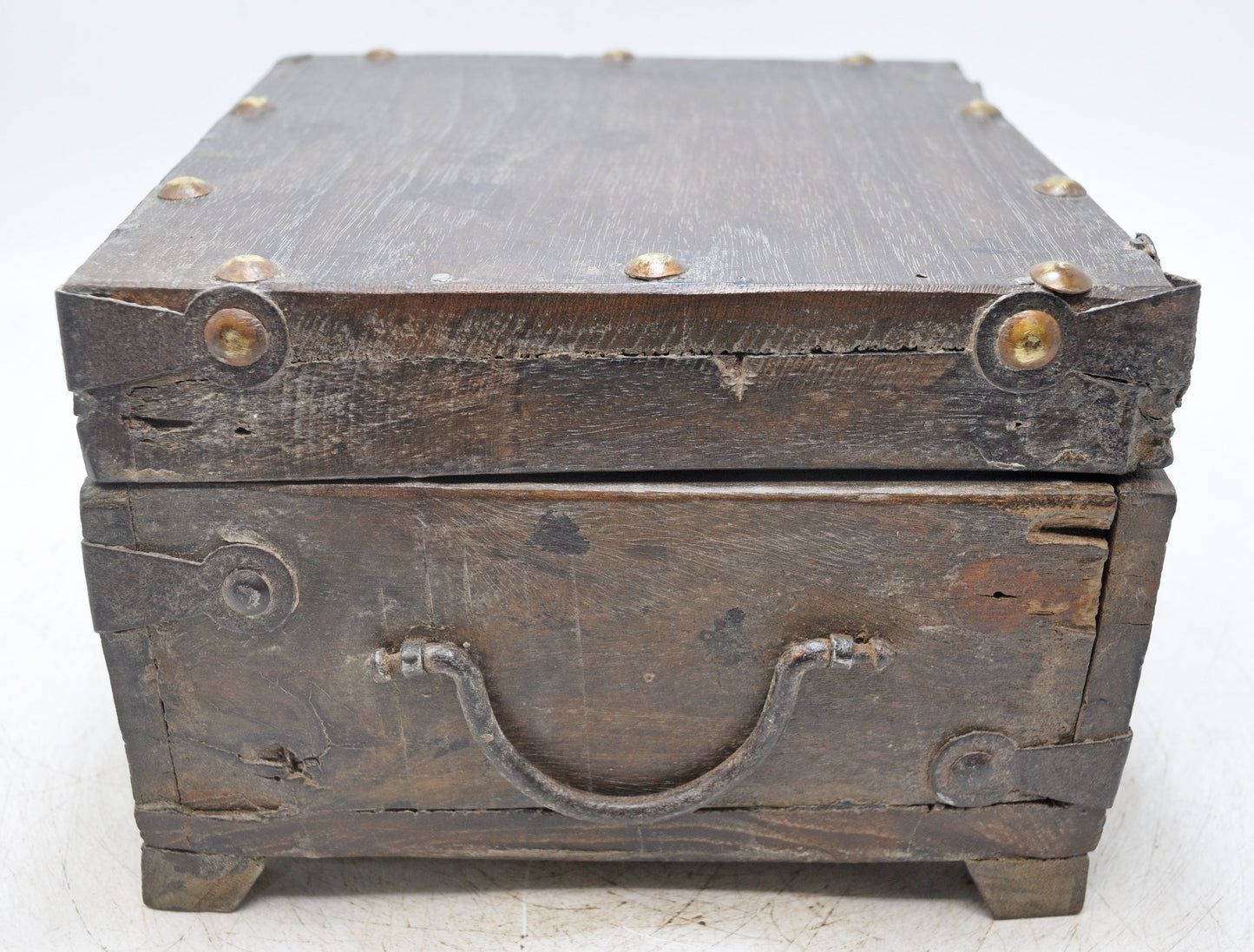 Vintage Wooden Square Storage Chest Box Original Old Hand Crafted