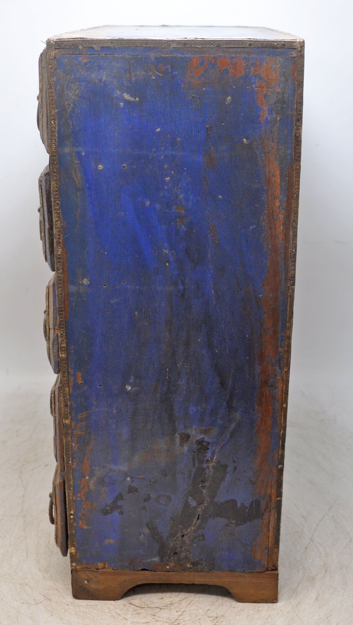 Vintage Wooden 20 Drawers Mini Storage Chest Original Old Hand Crafted Polychrome