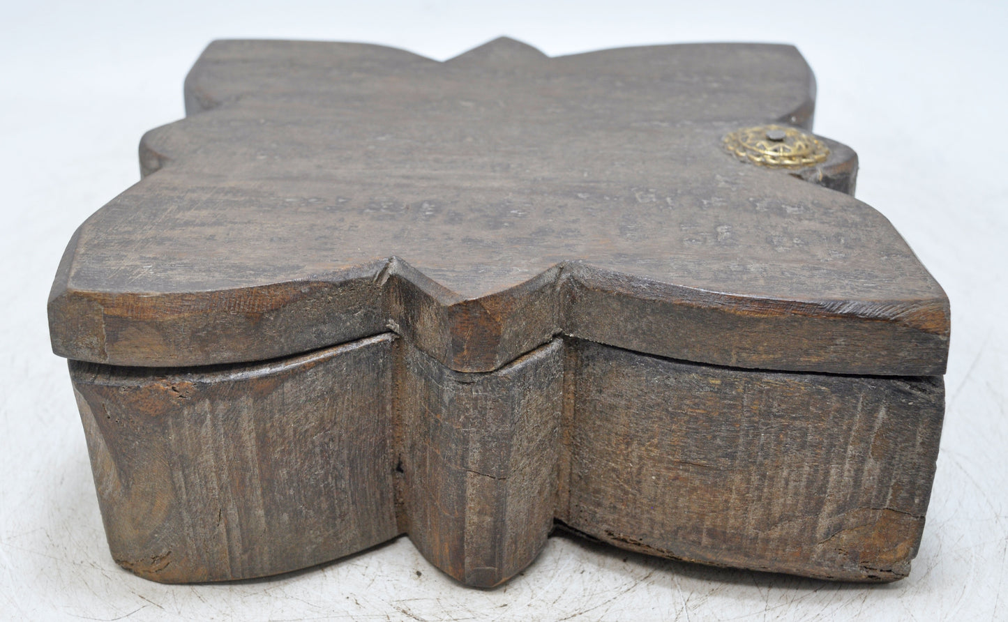 Antique Wooden Kitchenware Spice Box Original Old Hand Carved