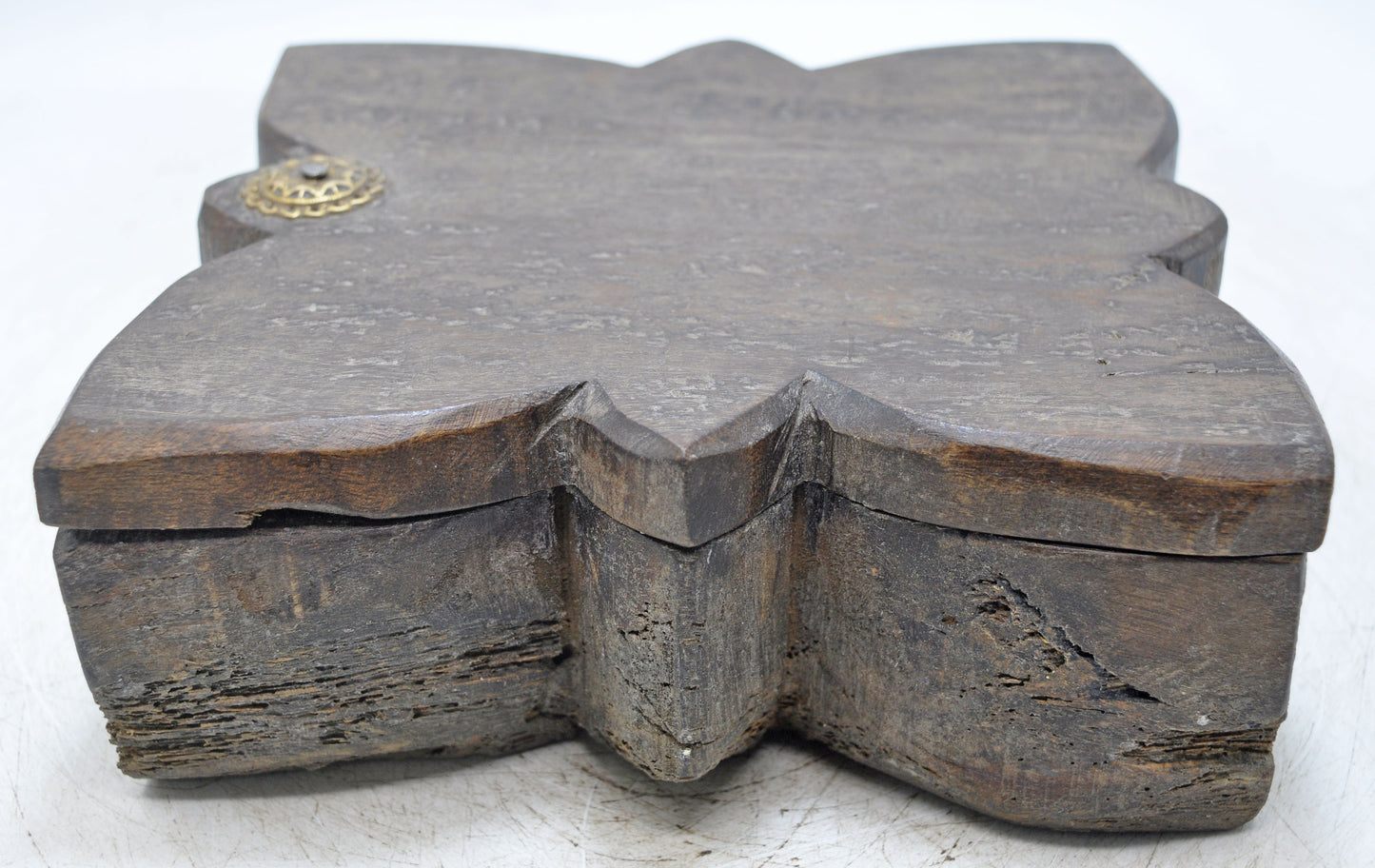 Antique Wooden Kitchenware Spice Box Original Old Hand Carved