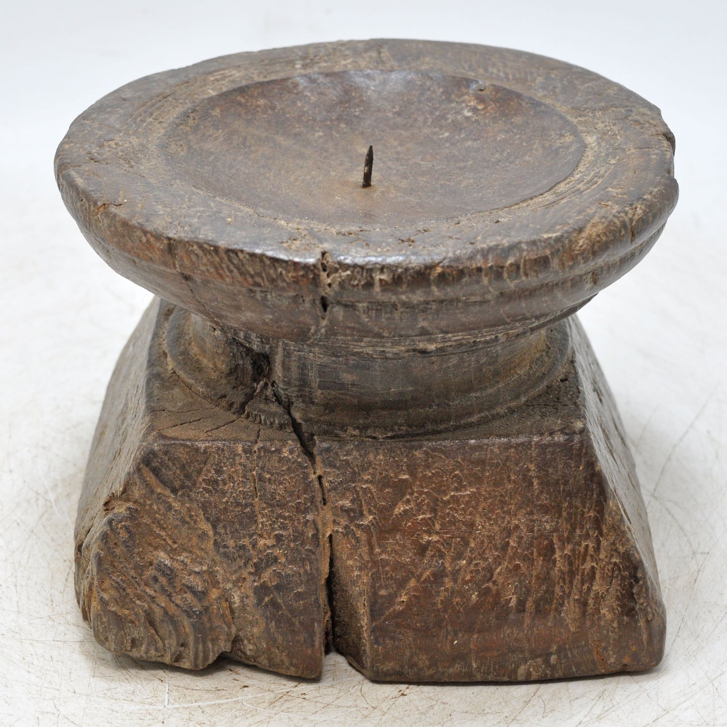 Antique Wooden Seed Holder Bijni Candle Holder Original Old Hand Carved
