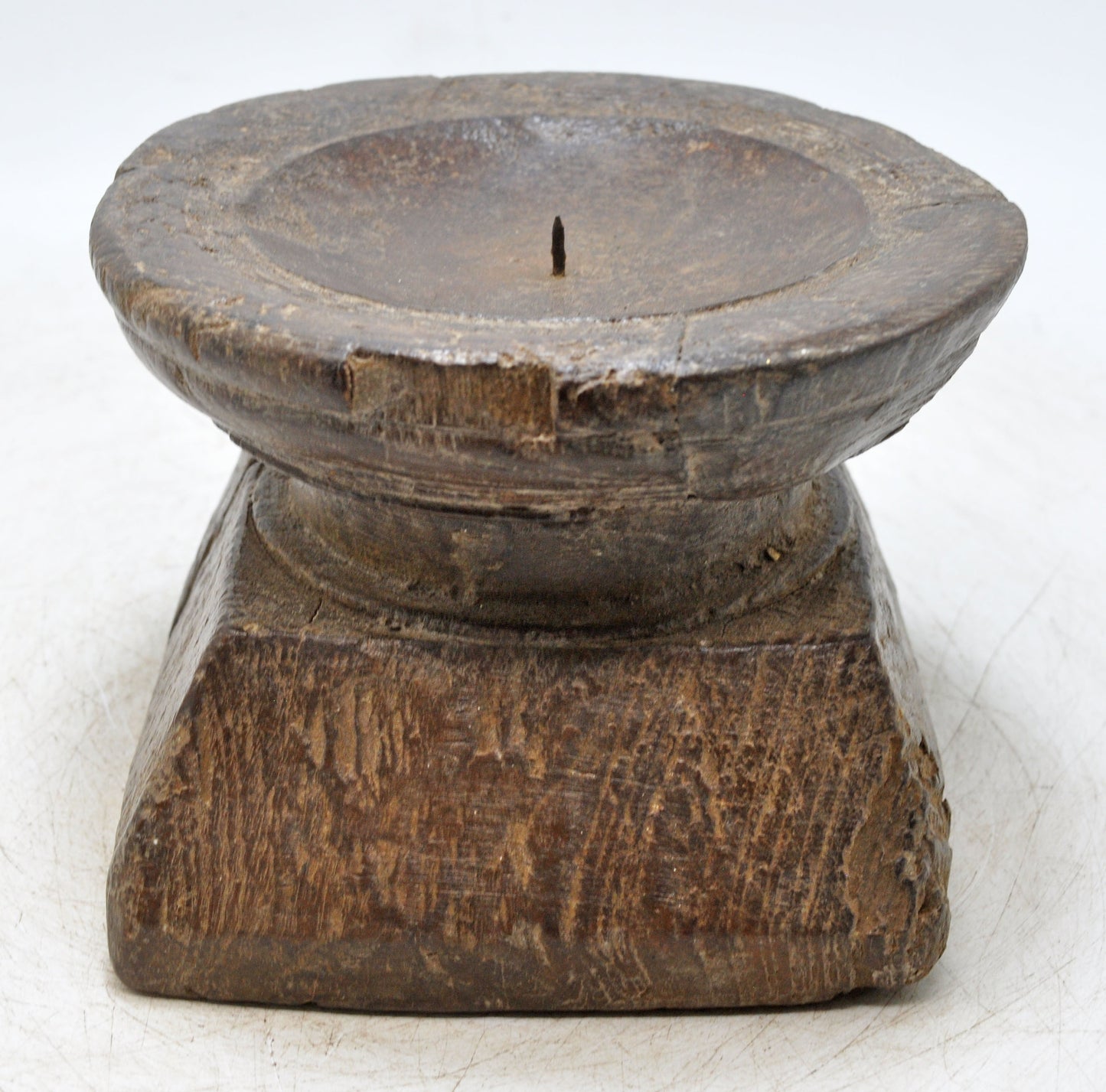 Antique Wooden Seed Holder Bijni Candle Holder Original Old Hand Carved
