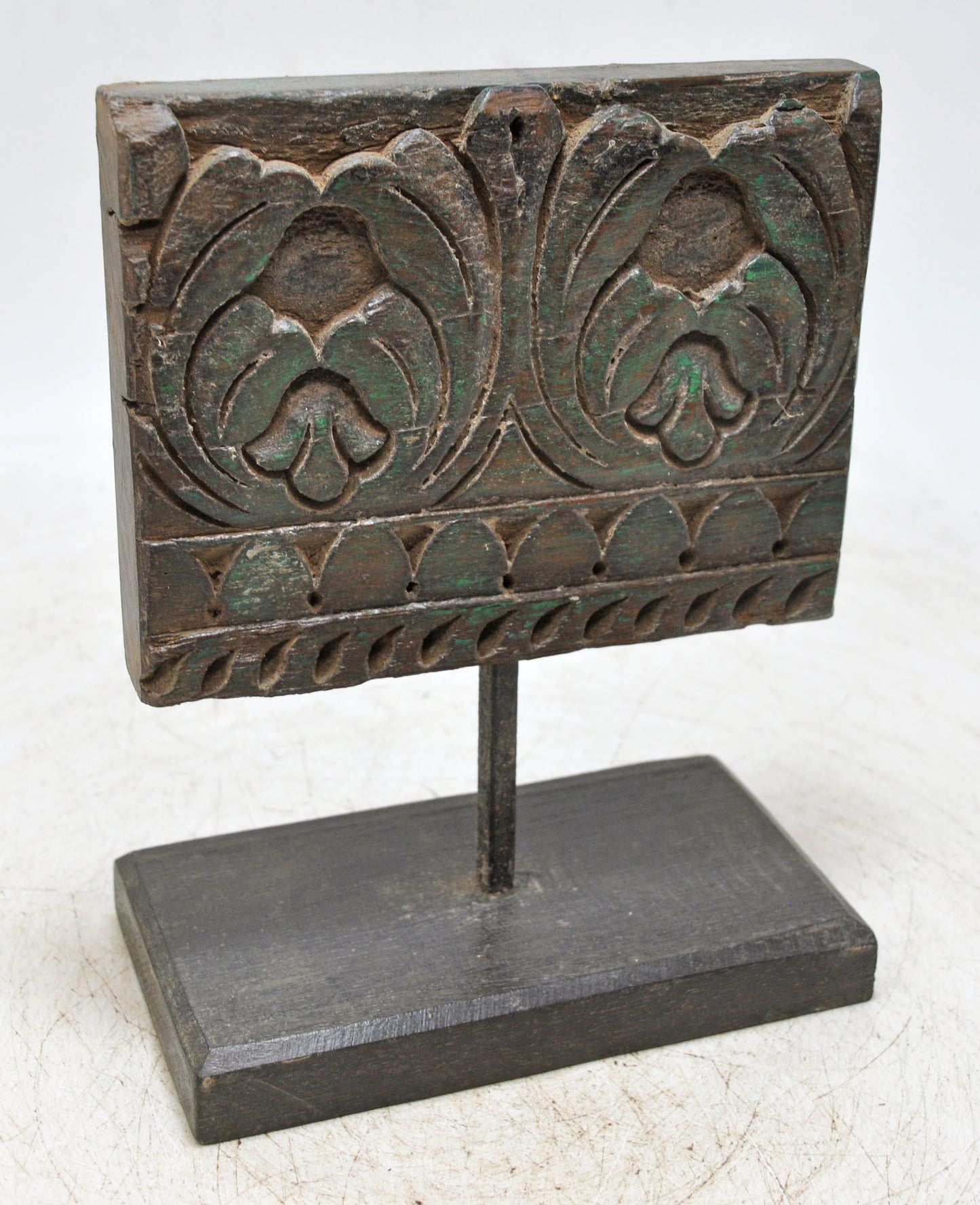 Antique Wooden Floral Carving Panel Plaque Original Old Fine Hand Carved