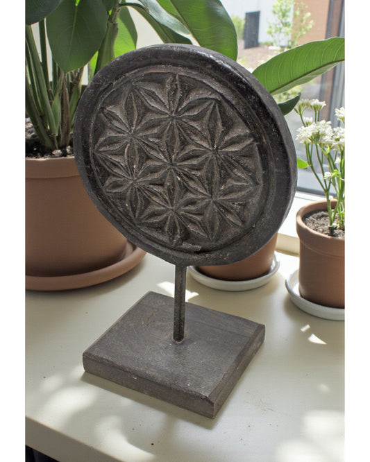 Antique Wooden Floral Carving Panel Plaque Original Old Fine Hand Carved