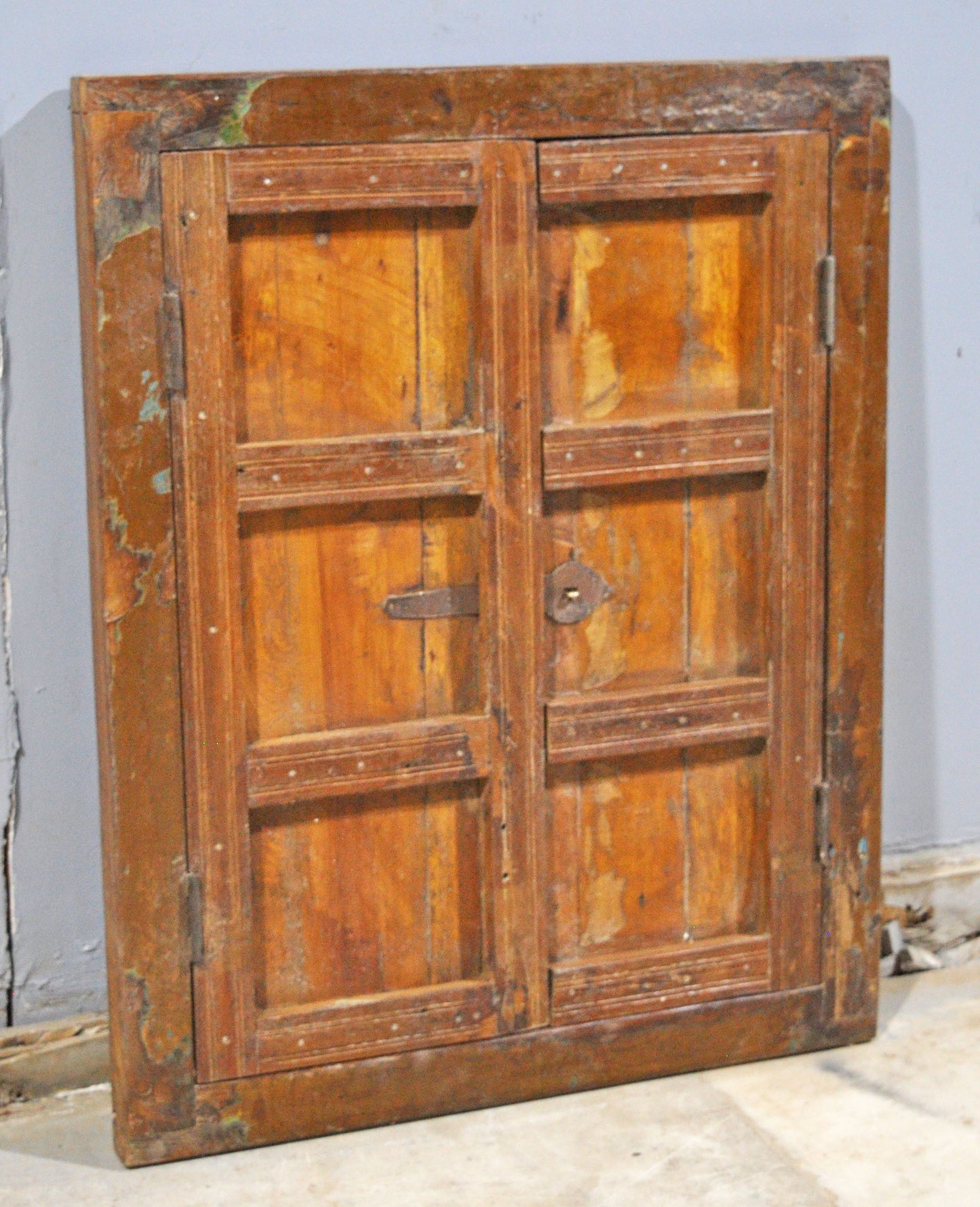 Antique Wooden Wall Decor Window Panel Frame Original Old Hand Crafted