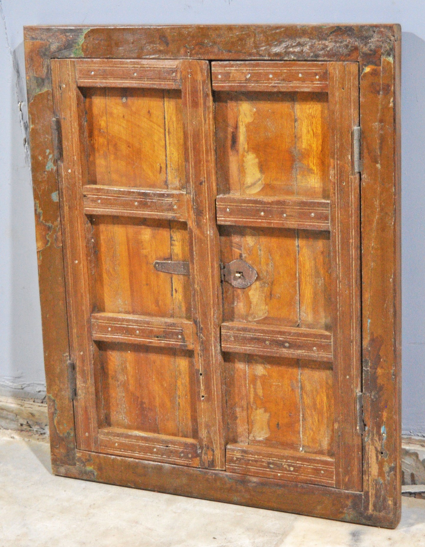 Antique Wooden Wall Decor Window Panel Frame Original Old Hand Crafted