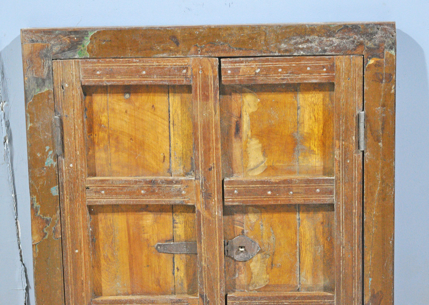 Antique Wooden Wall Decor Window Panel Frame Original Old Hand Crafted