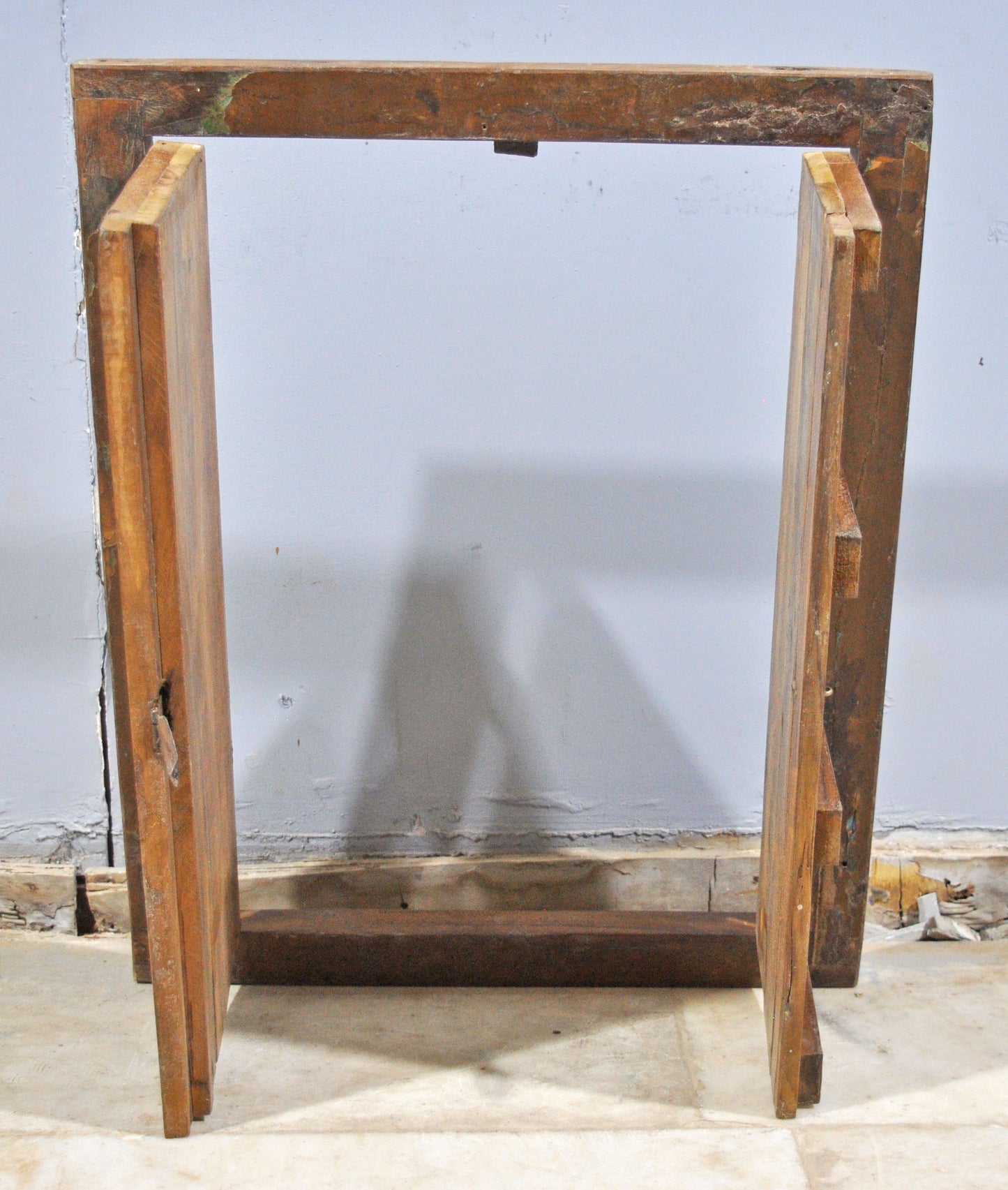 Antique Wooden Wall Decor Window Panel Frame Original Old Hand Crafted
