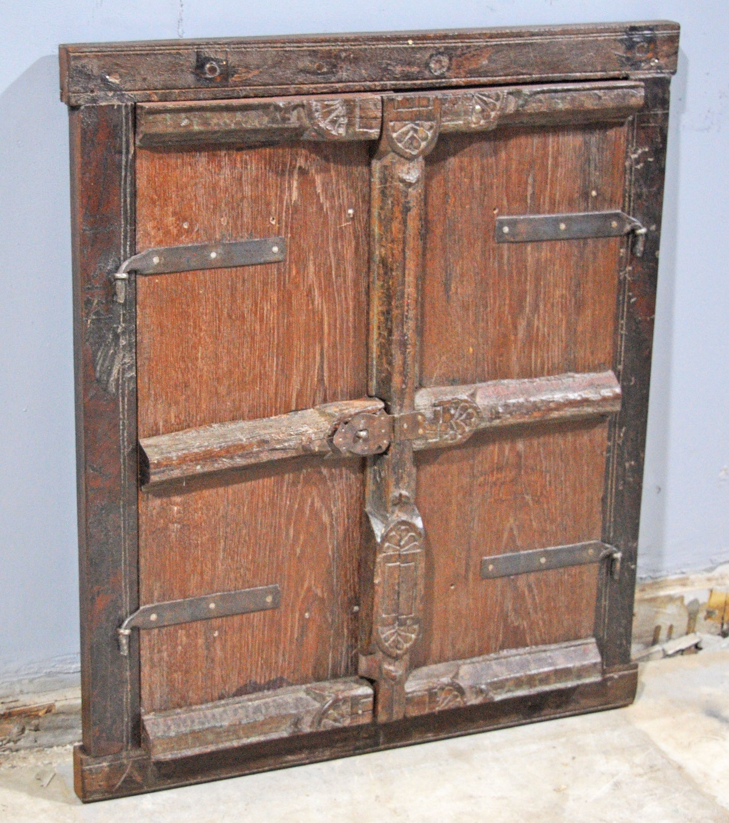 Antique Wooden Wall Decor Window Panel Frame Original Old Hand Crafted