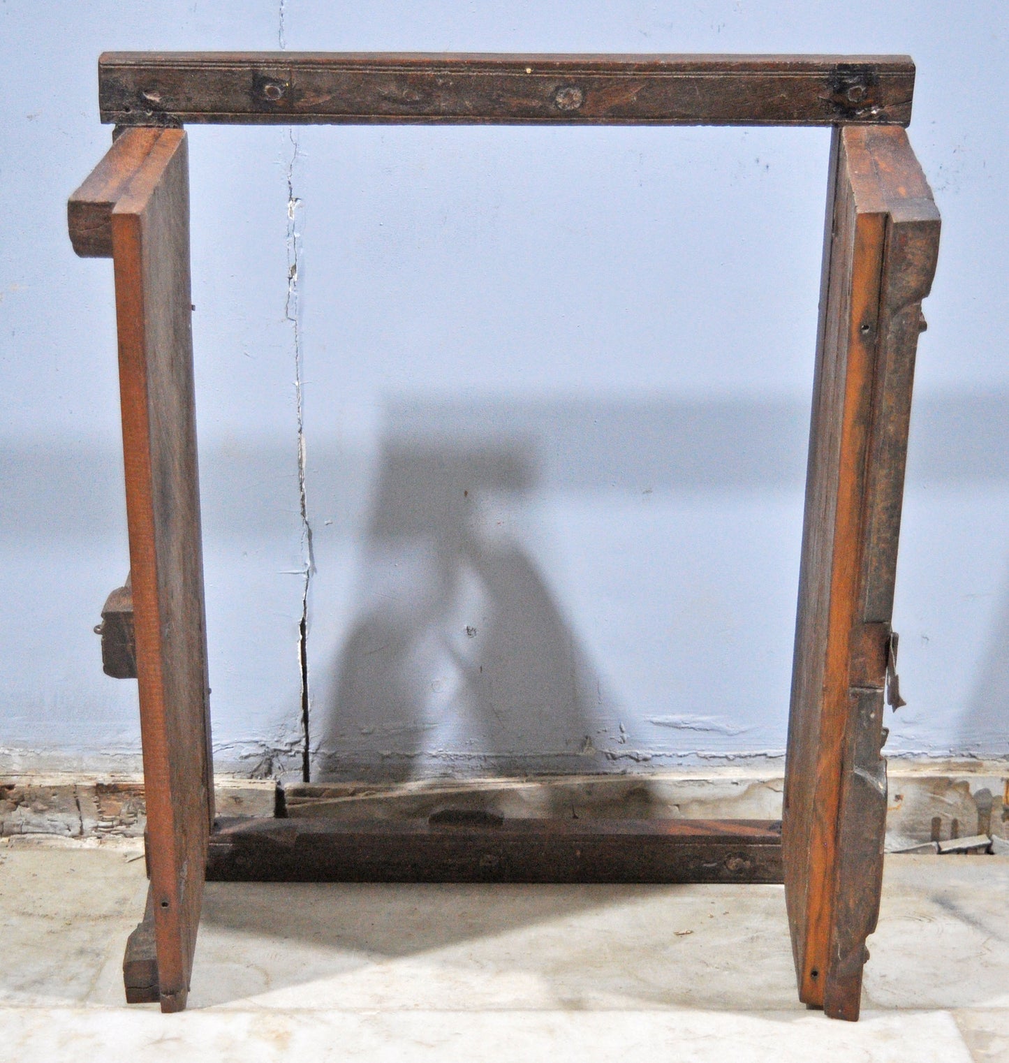 Antique Wooden Wall Decor Window Panel Frame Original Old Hand Crafted