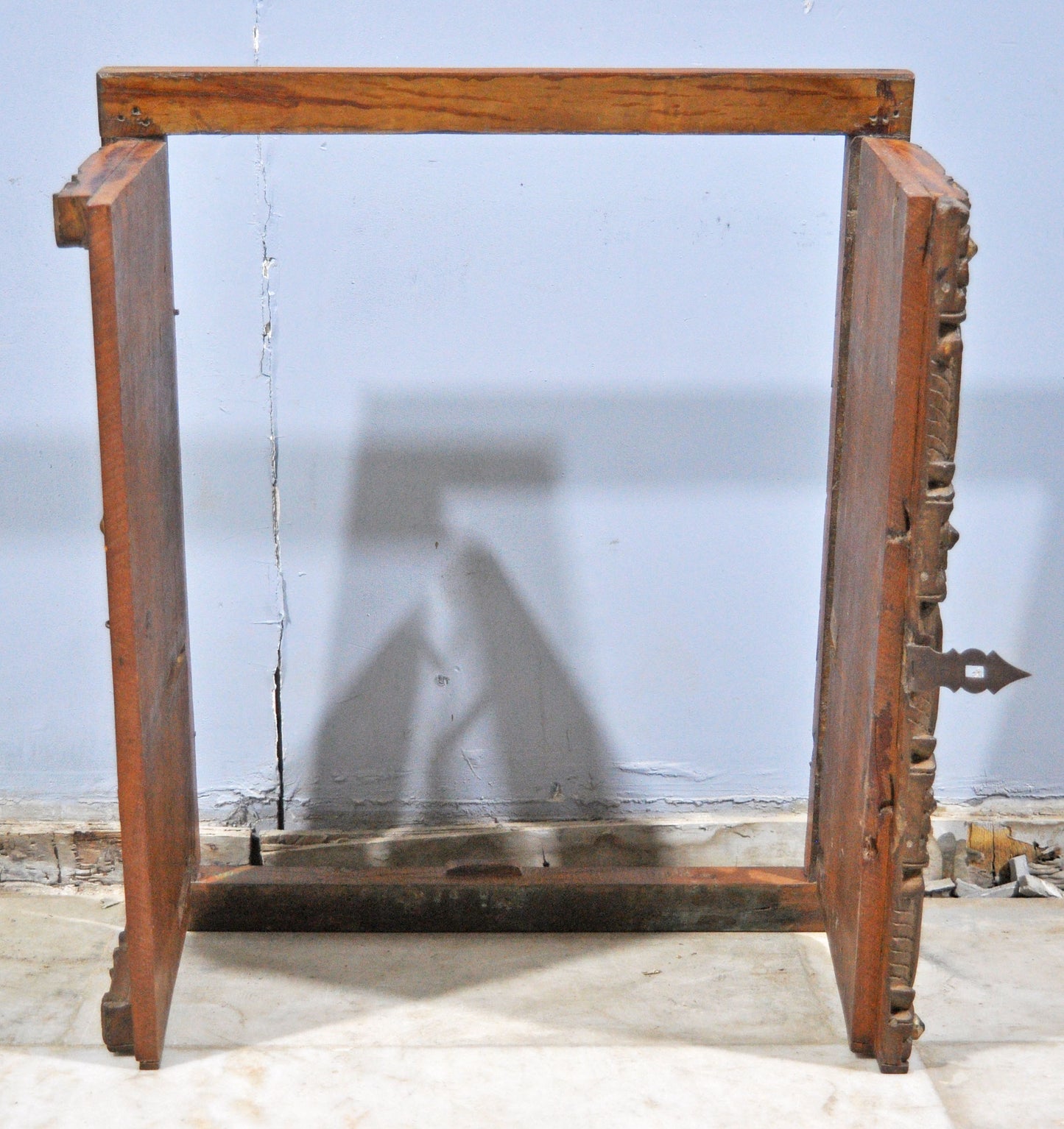 Antique Wooden Wall Decor Window Panel Frame Original Old Hand Crafted