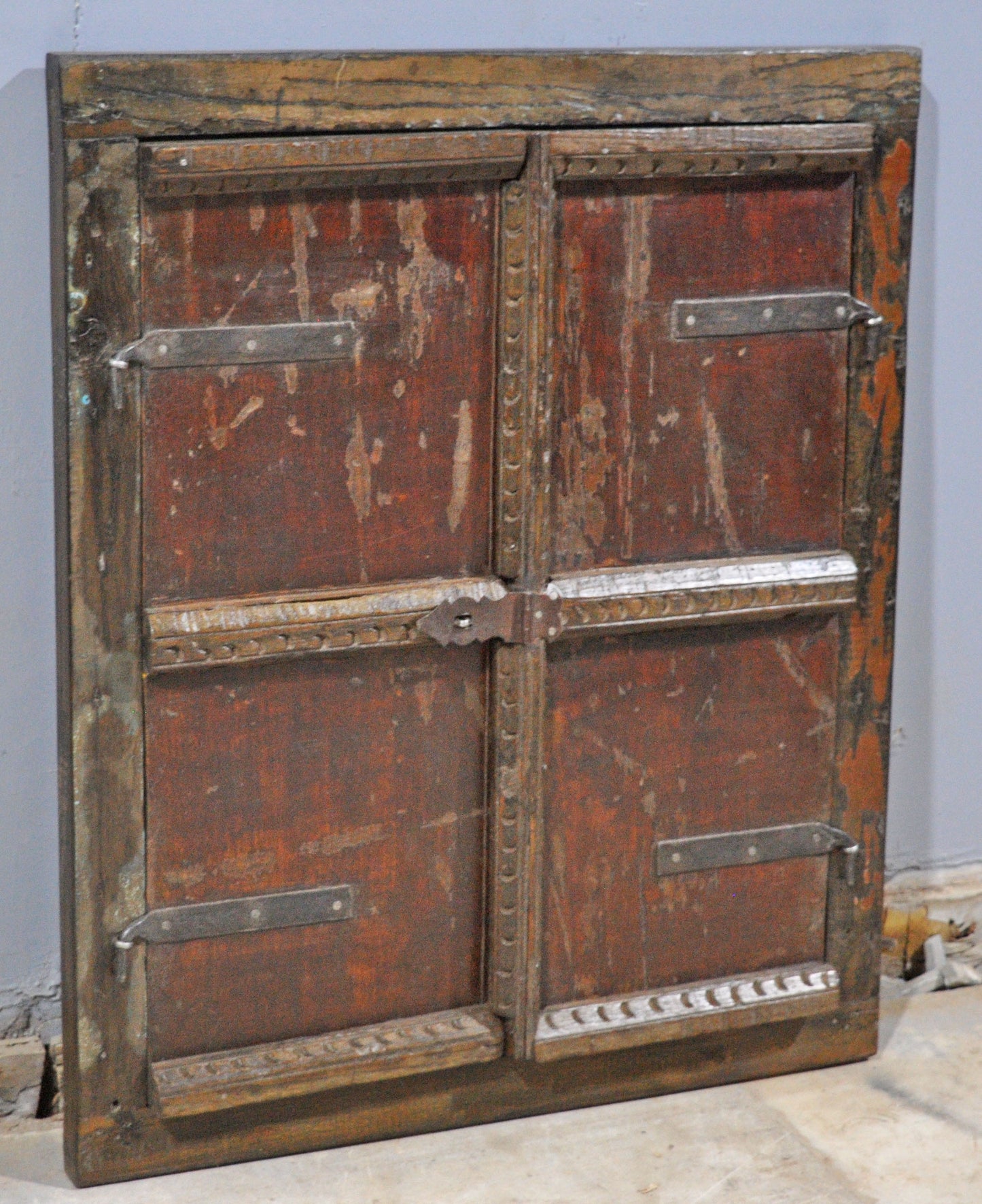Antique Wooden Wall Decor Window Panel Frame Original Old Hand Crafted