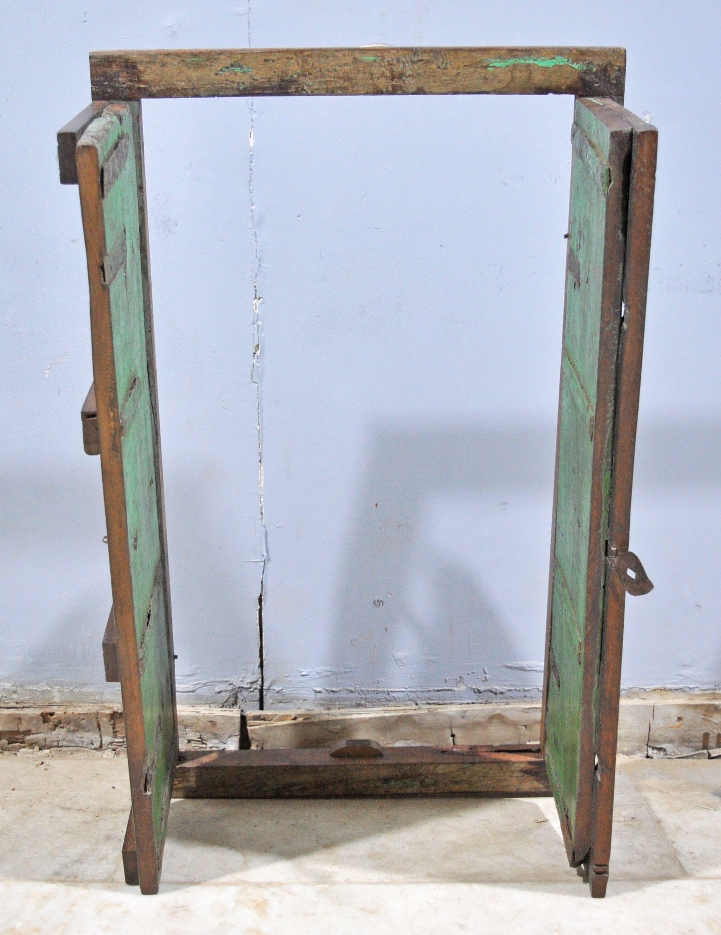Antique Wooden Wall Decor Window Panel Frame Original Old Hand Crafted
