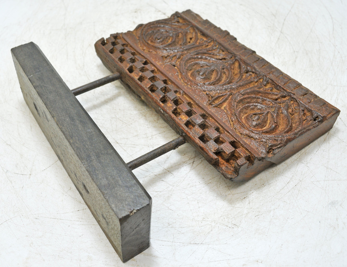 Antique Wooden Floral Carving Panel Plaque on Stand Original Old Fine Hand Carved