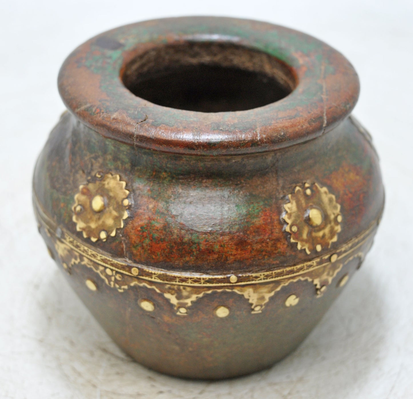 Vintage Wooden Round Water Drinking Lota Pot Original Old Hand Carved