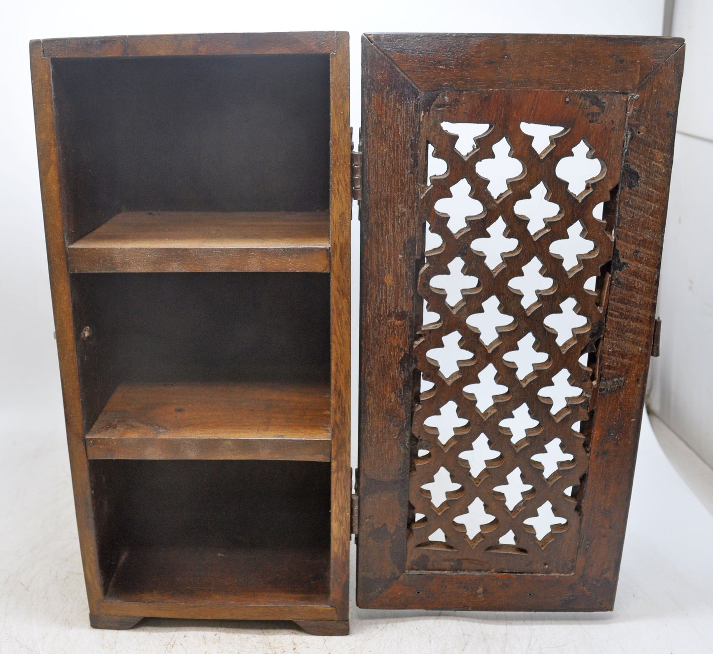 Antique Wooden Wall Décor Small Storage Cabinet Box Original Old Hand Crafted