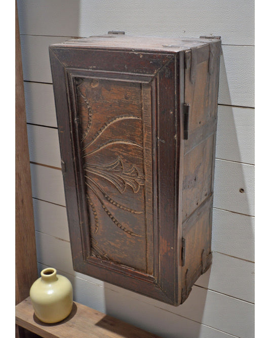 Antique Wooden Wall Décor Small Storage Cabinet Box Original Old Hand Crafted