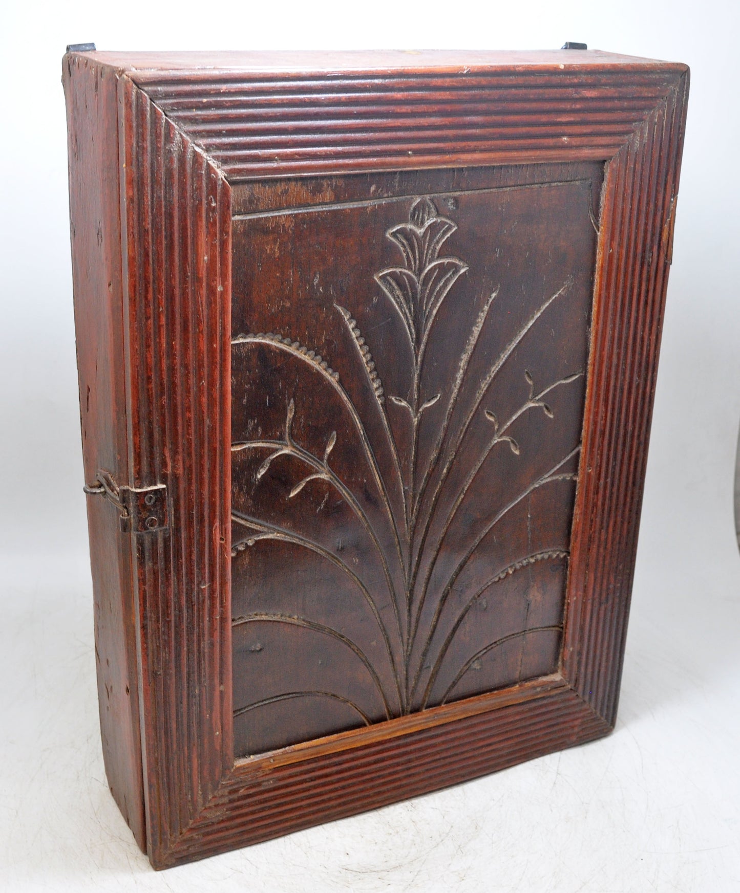 Antique Wooden Wall Hanging Storage Cabinet Original Old Hand Crafted