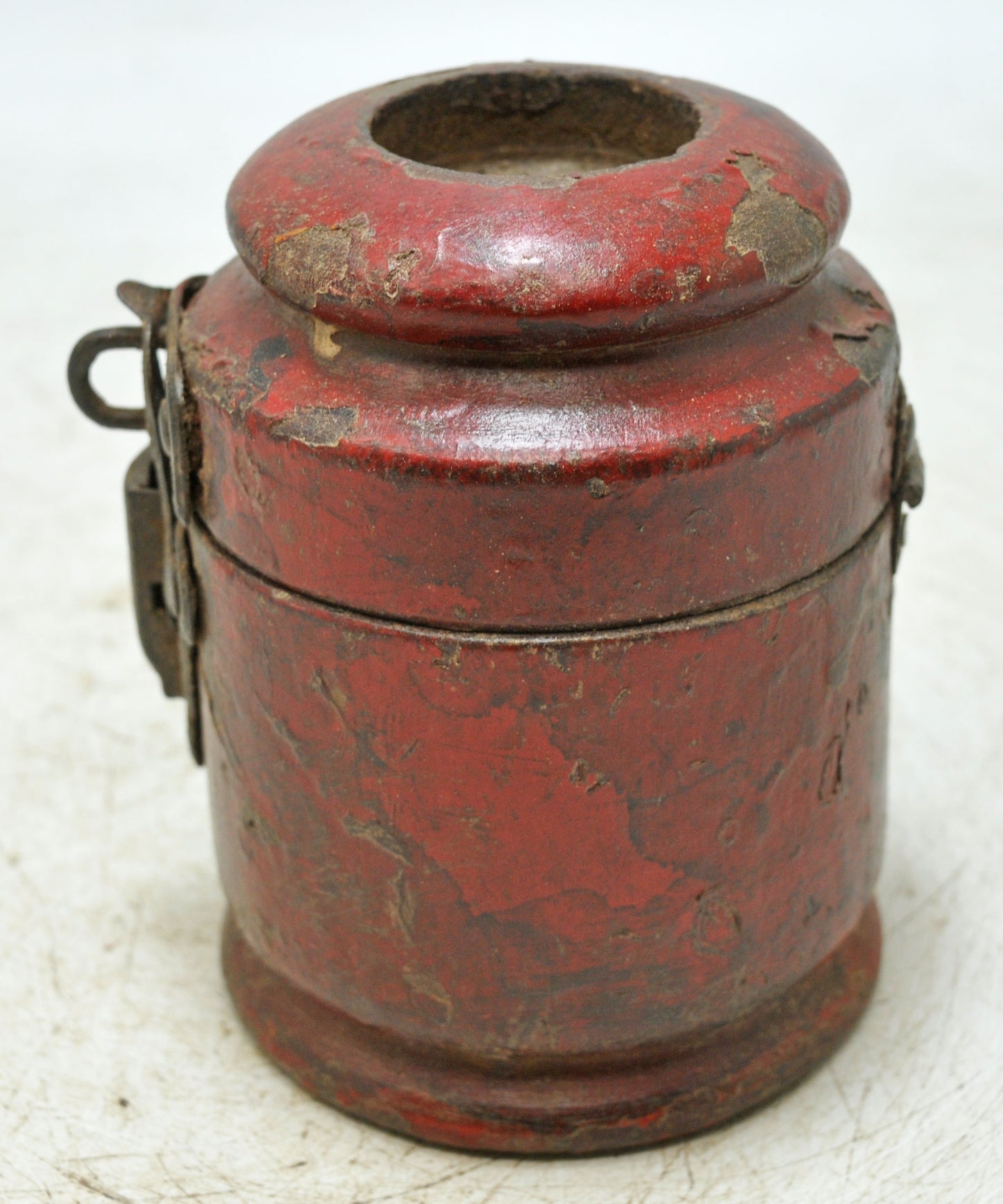 Antique Wooden Kum Kum Powder Tika Box Original Old Lacquer Painted