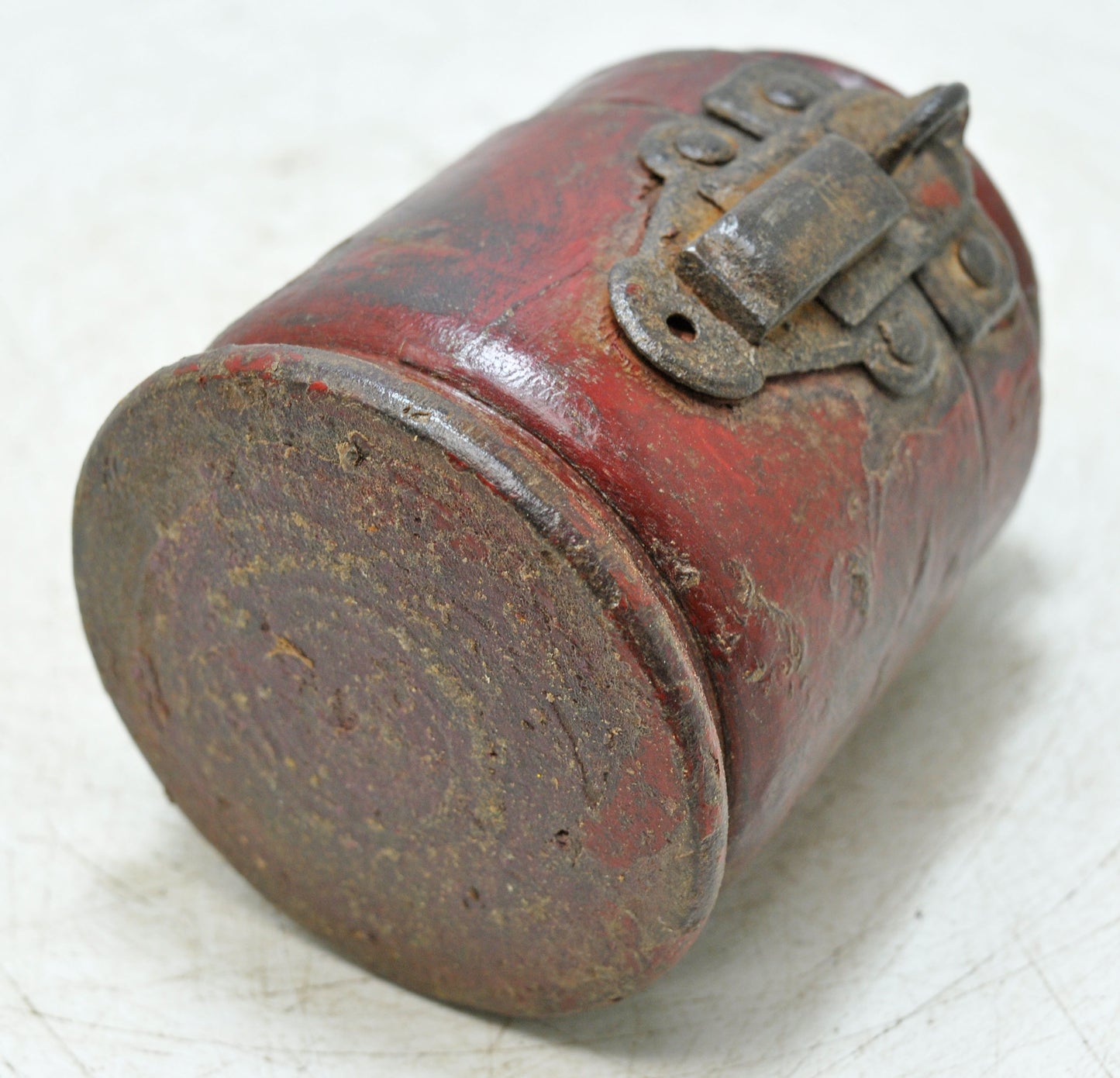 Antique Wooden Kum Kum Powder Tika Box Original Old Lacquer Painted