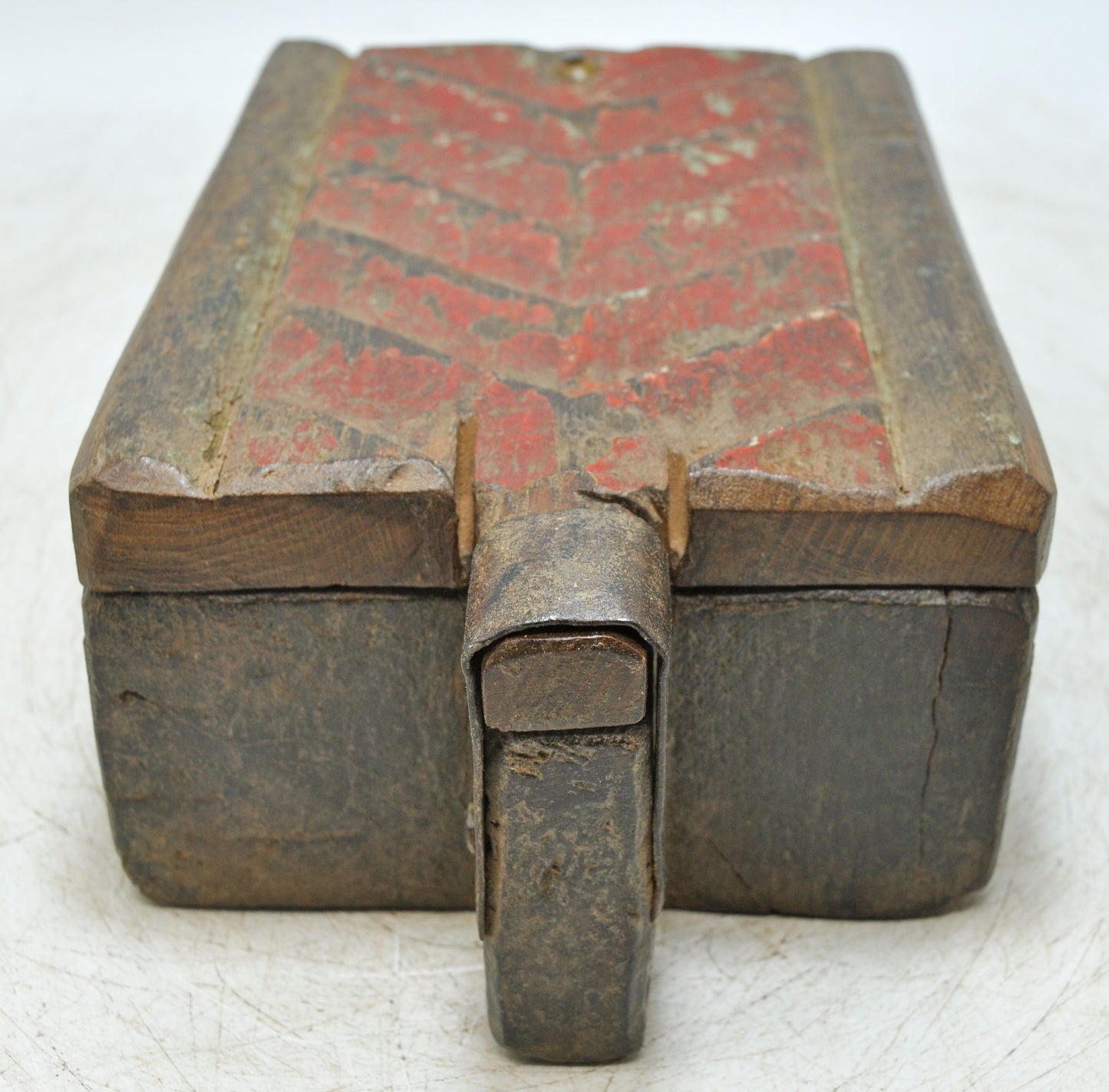 Antique Wooden Kitchenware Spice Box Original Old Hand Carved
