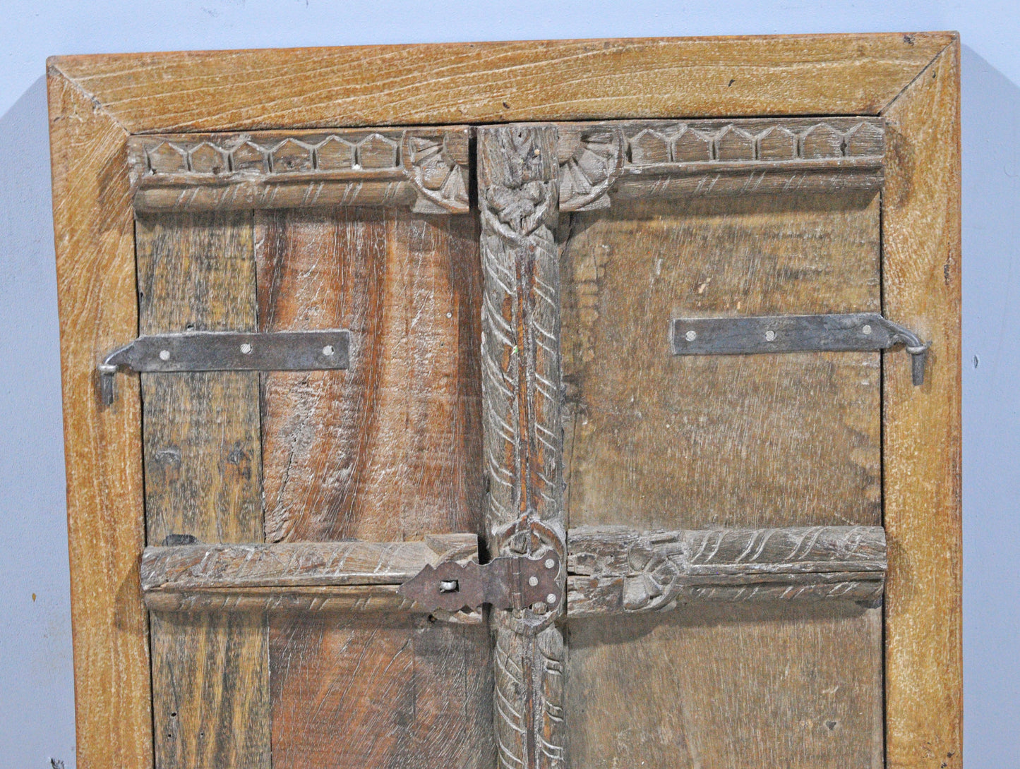 Antique Wooden Wall Décor Window Panel Frame Original Old Hand Carved