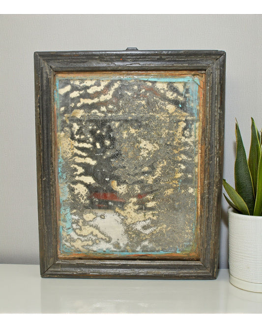 Antique Wooden Wall Décor Mirror Frame Original Old Hand Crafted