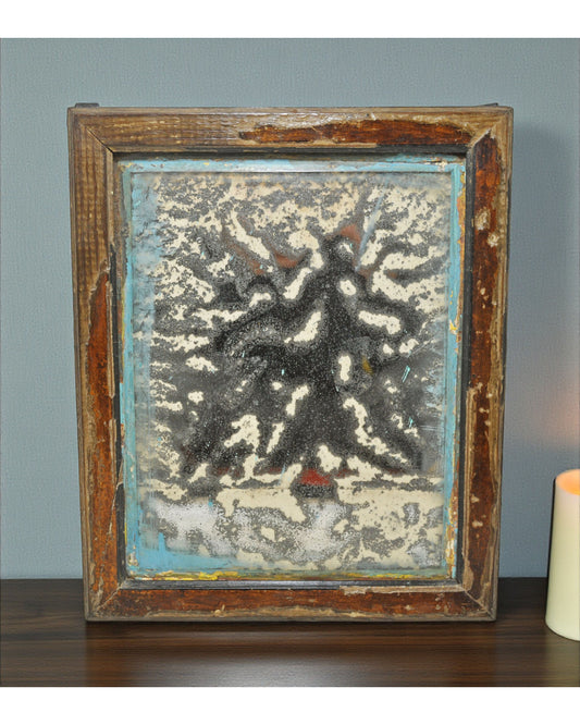 Antique Wooden Wall Décor Mirror Frame Original Old Hand Crafted