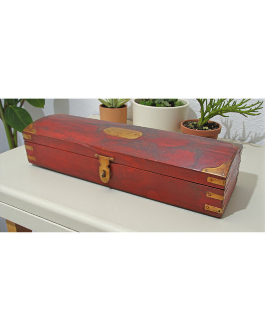 Vintage Wooden Pencil Stationary Box Original Old Hand Crafted