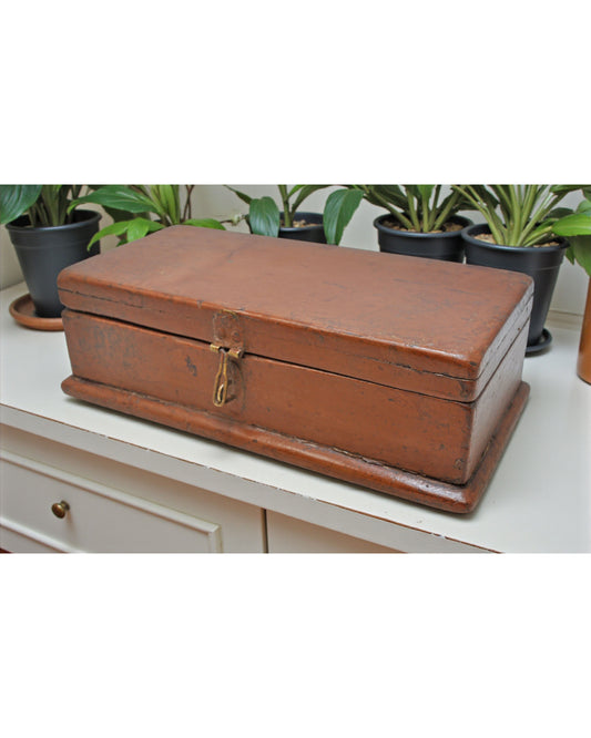 Antique Wooden Storage Box Original Old Hand Crafted