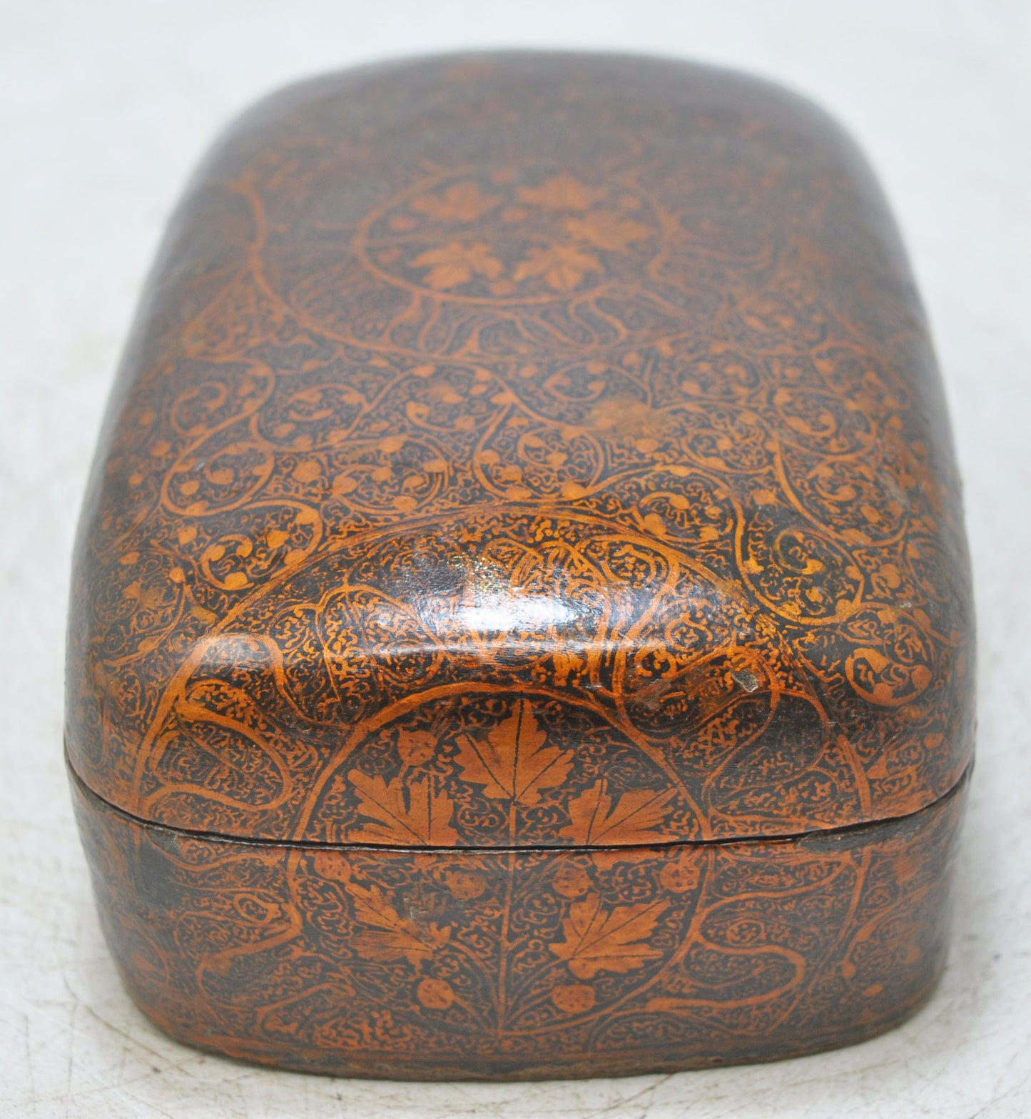 Vintage Paper Mache Small Storage Box Original Old Hand Crafted Fine Painted