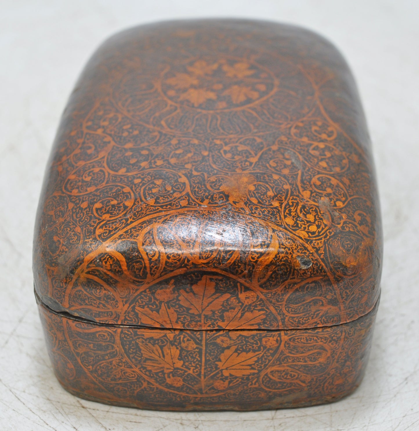 Vintage Paper Mache Small Storage Box Original Old Hand Crafted Fine Painted