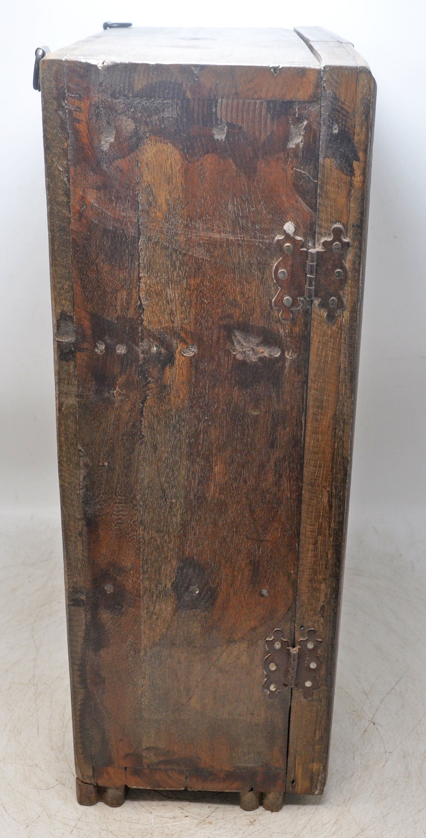 Antique Wooden Mini Cabinet Storage Box Original Old Fine Brass Fitted