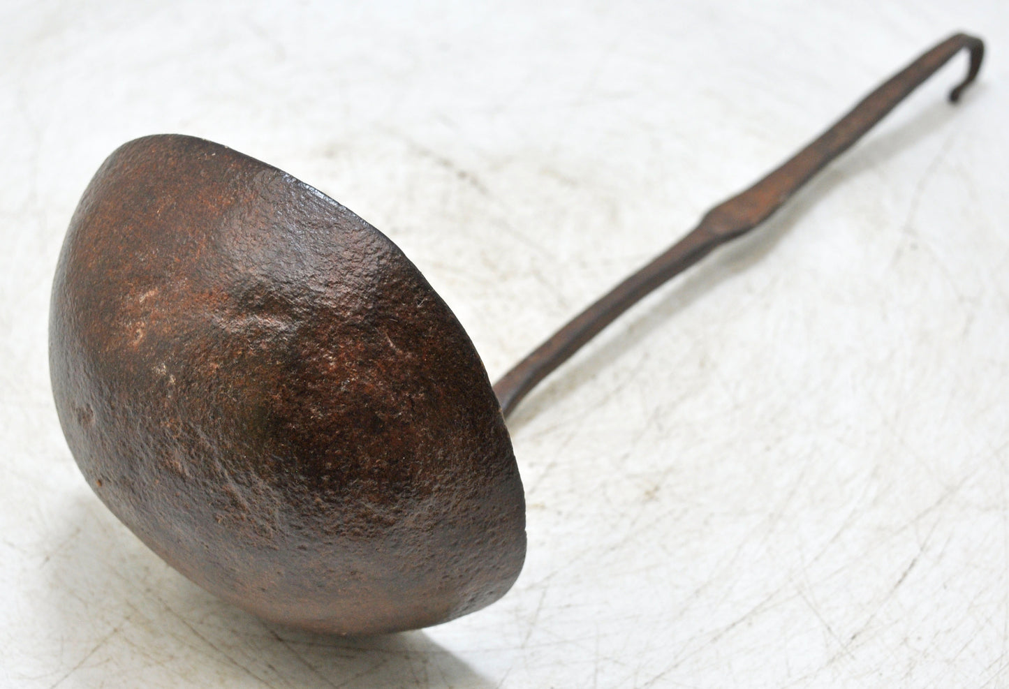 Antique Iron Kitchenware Long Oil Spoon Original Old Hand Crafted