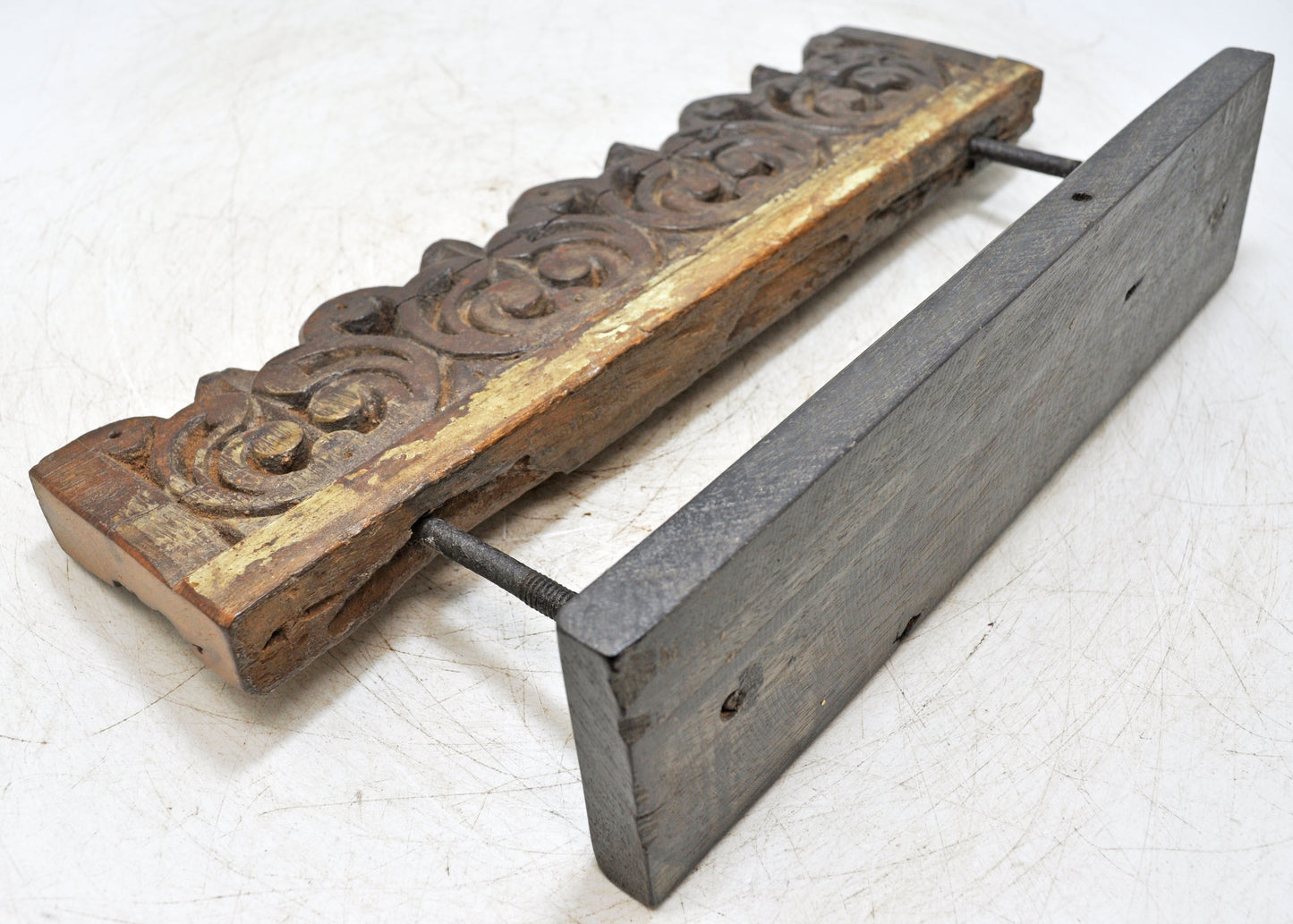 Antique Wooden Floral Carving Panel Plaque Original Old Fine Hand Carved