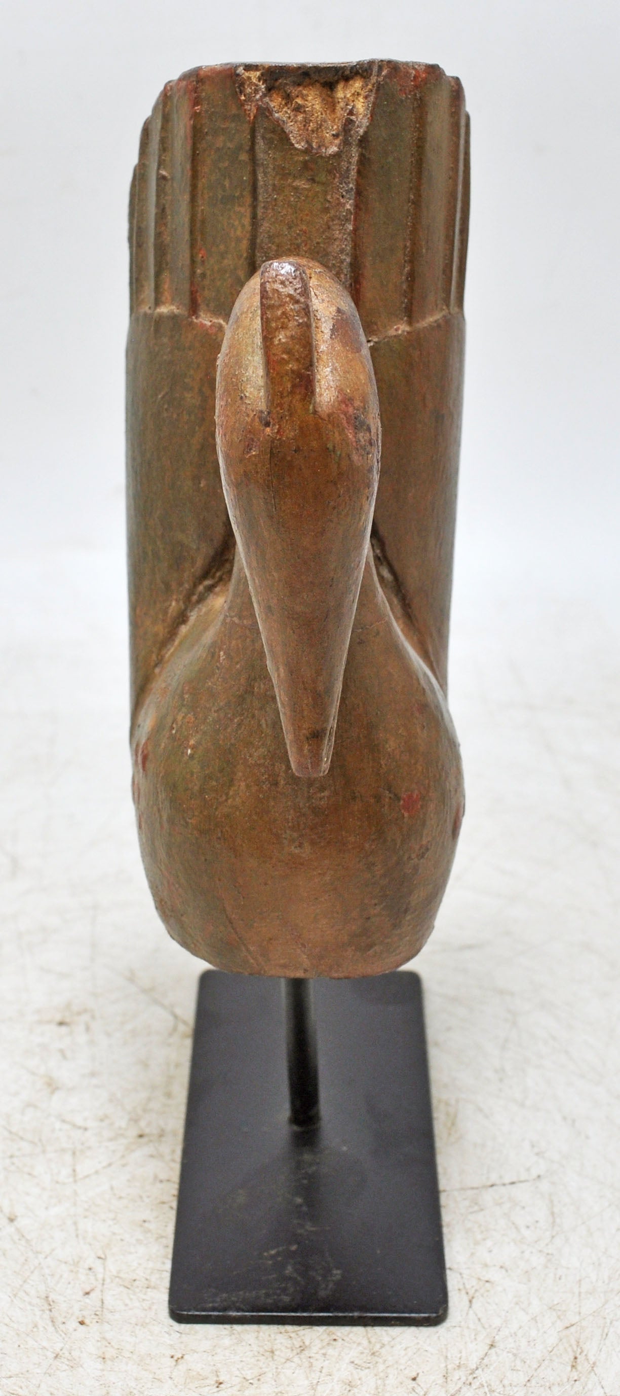 Vintage Wooden Duck Bird Figurine Original Old Hand Carved