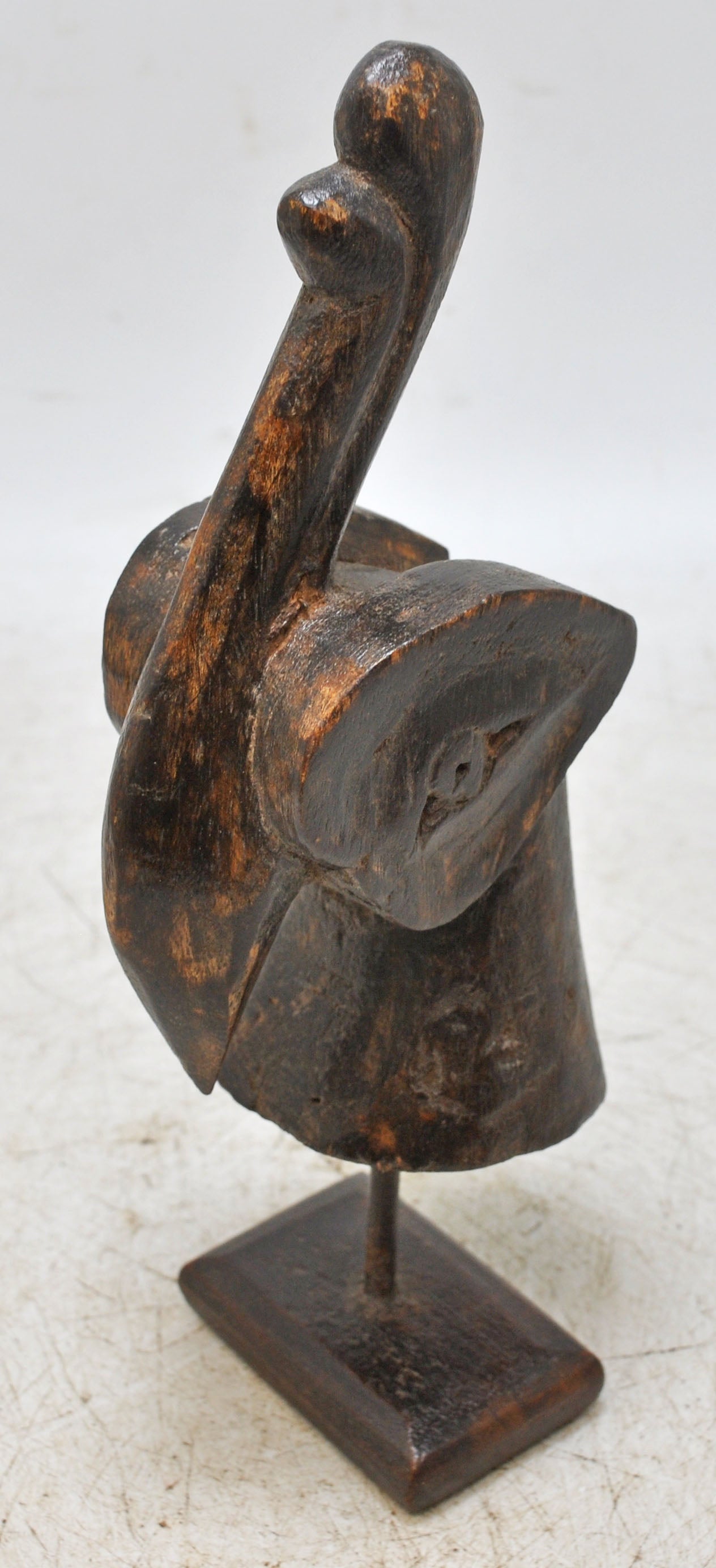 Antique Wooden Parrot Head Figurine Original Old Hand Carved