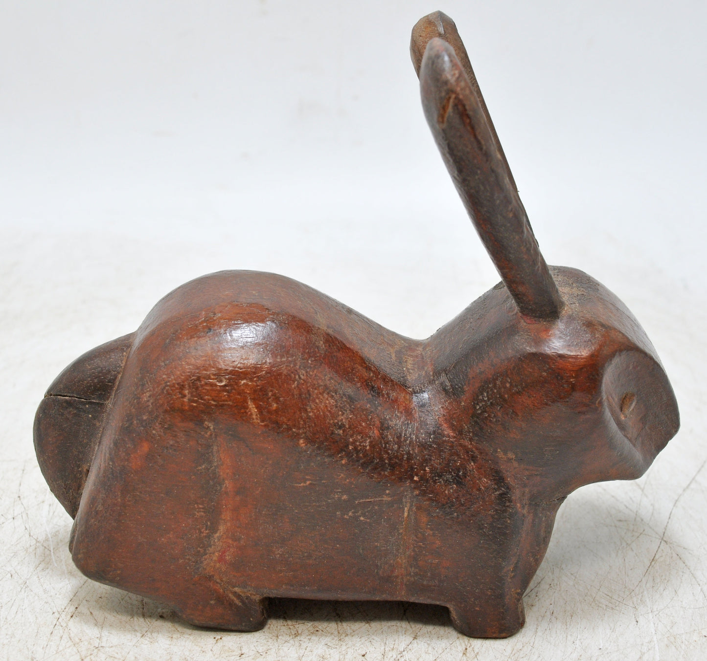 Vintage Wooden Rabbit Figurine Original Old Hand Carved