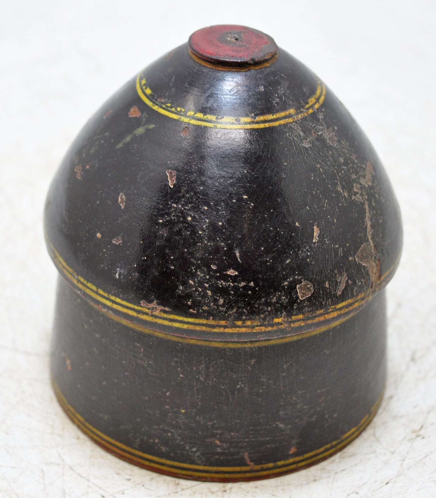 Antique Wooden Lacquer Painted Kum Kum Powder Tika Box Original Old